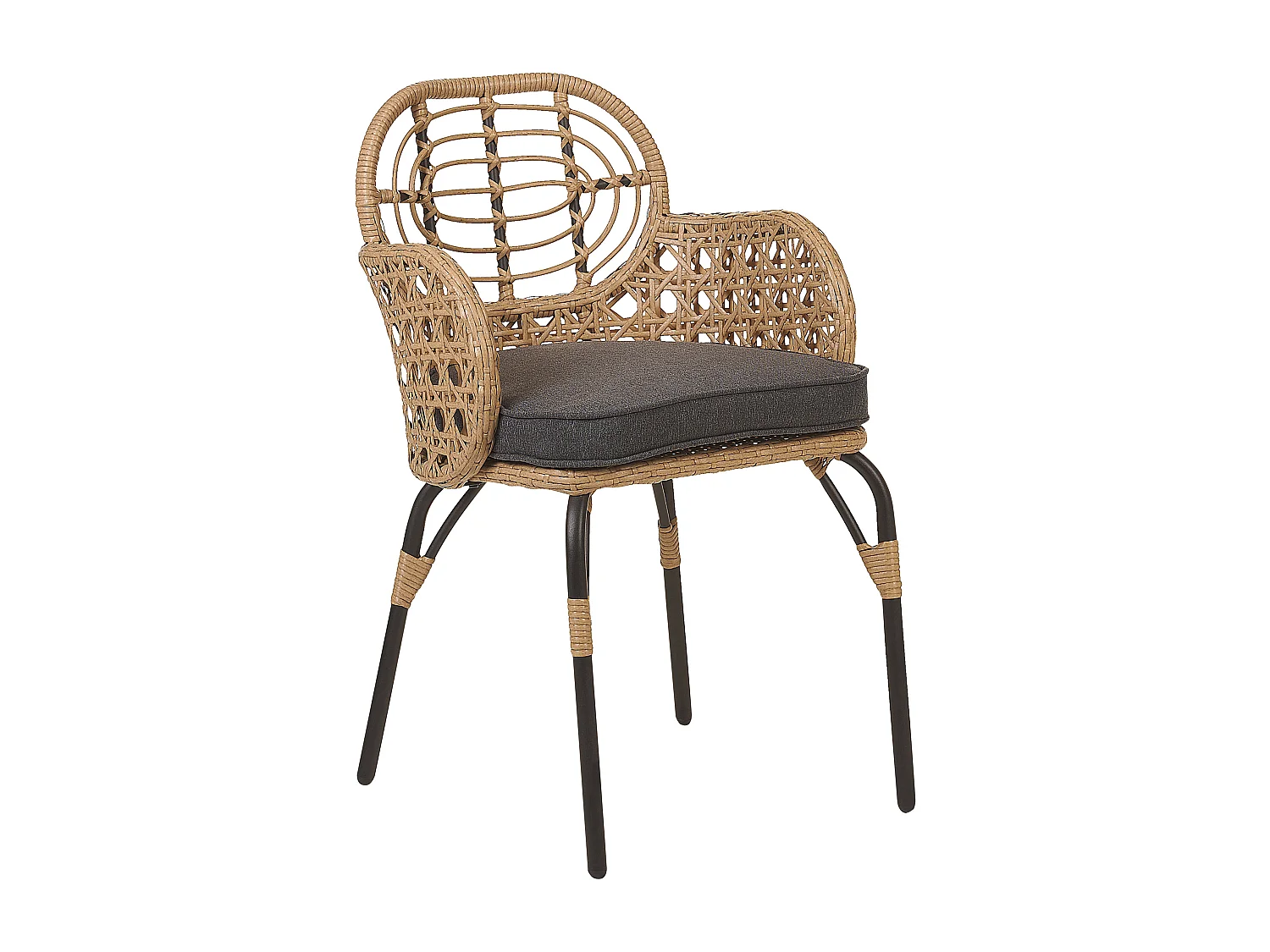 Lot de 6 chaises de jardin avec coussins PRATELLO Naturel