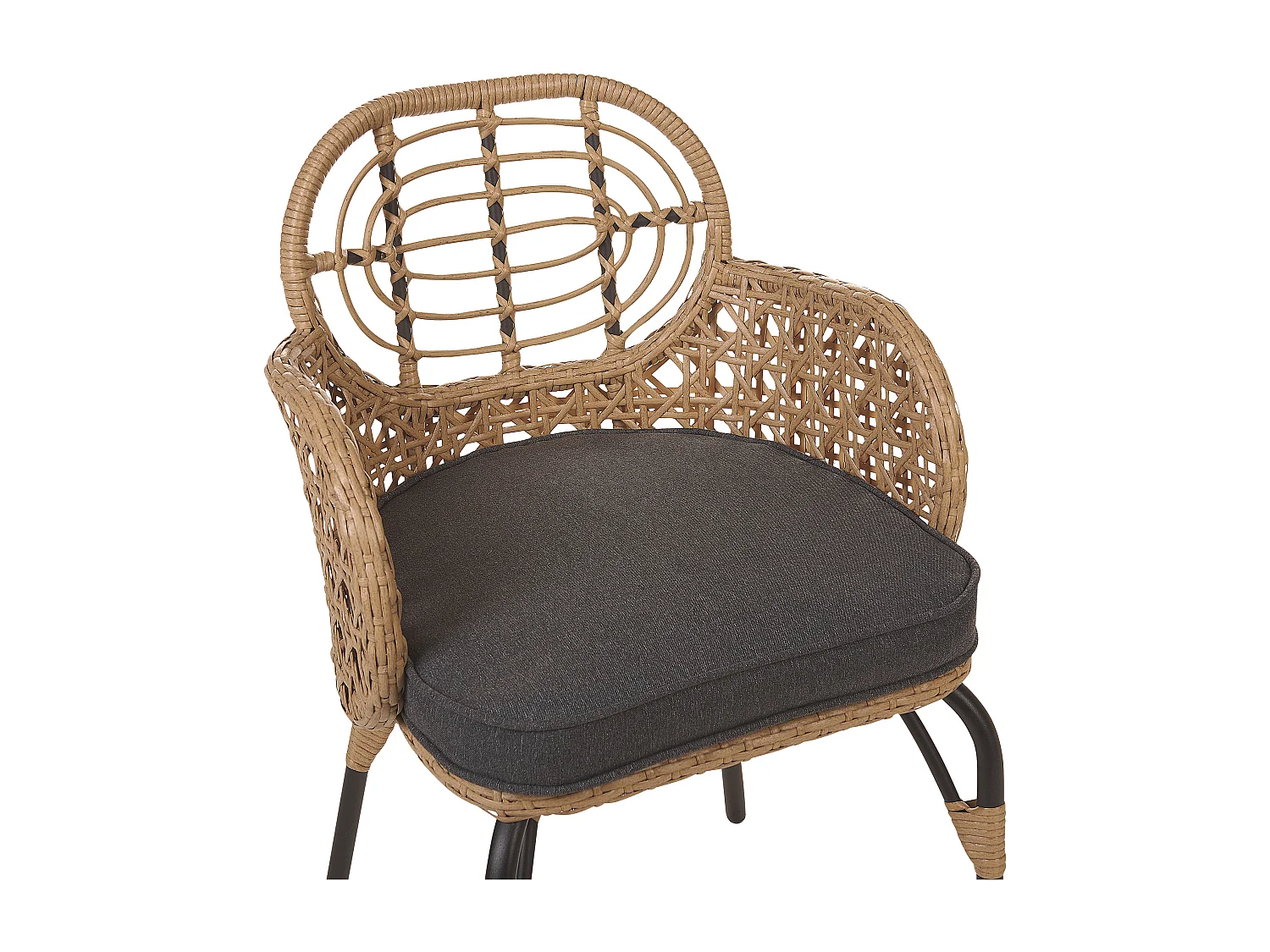 Lot de 6 chaises de jardin avec coussins PRATELLO Naturel