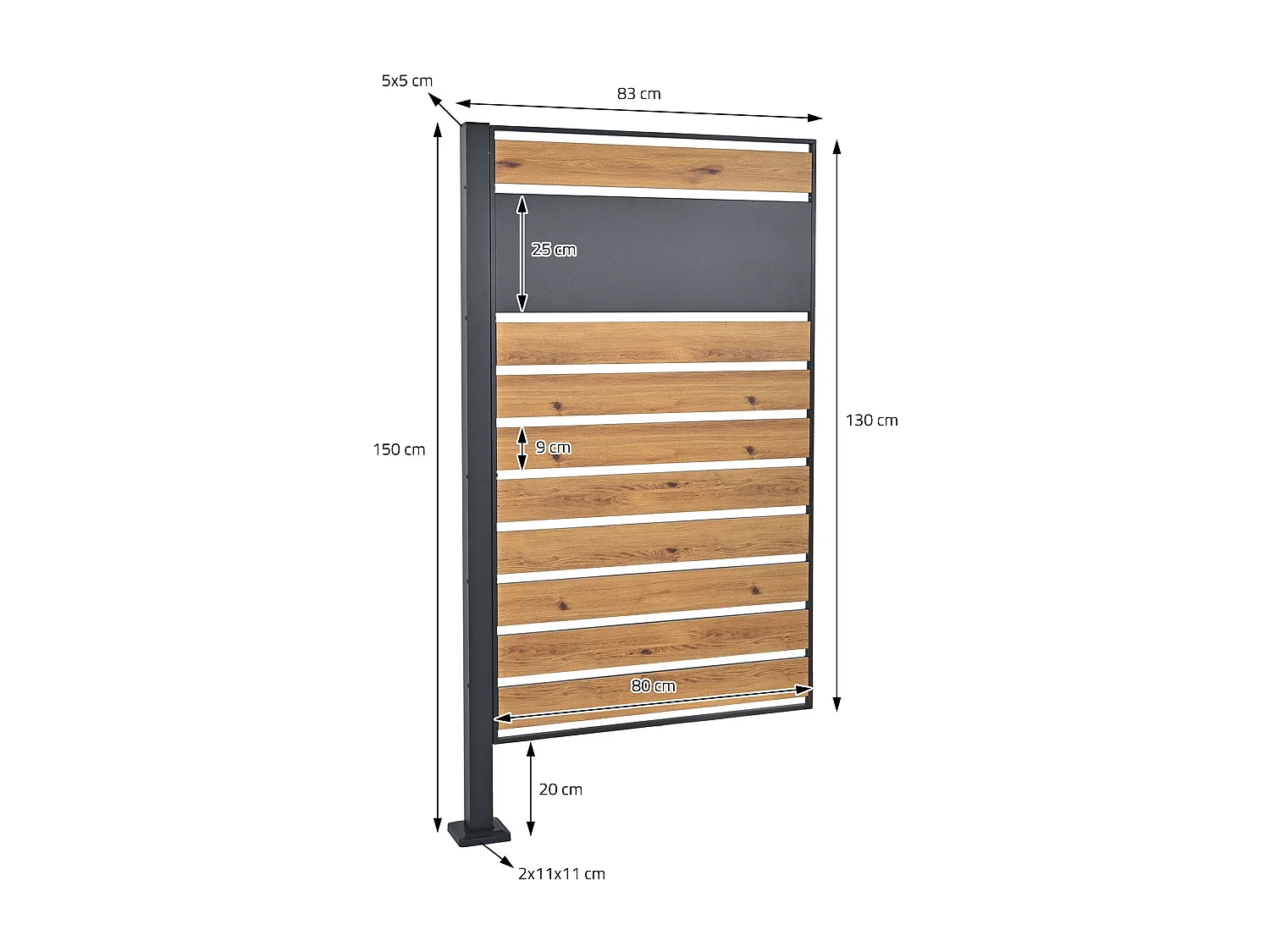 Abri pour 1 poubelle 91x91x150cm anthracite/aspect bois en acier extensible avec d'autres éléments habillage rangement de jardin protection visuelle