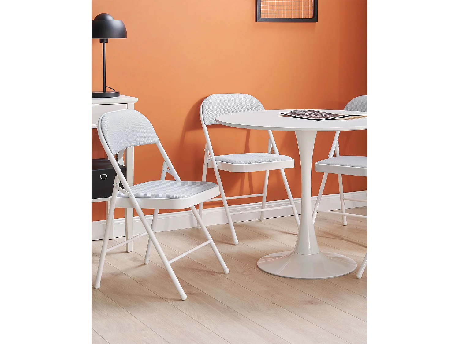 Lot de 4 chaises pliantes SPARKS Gris clair