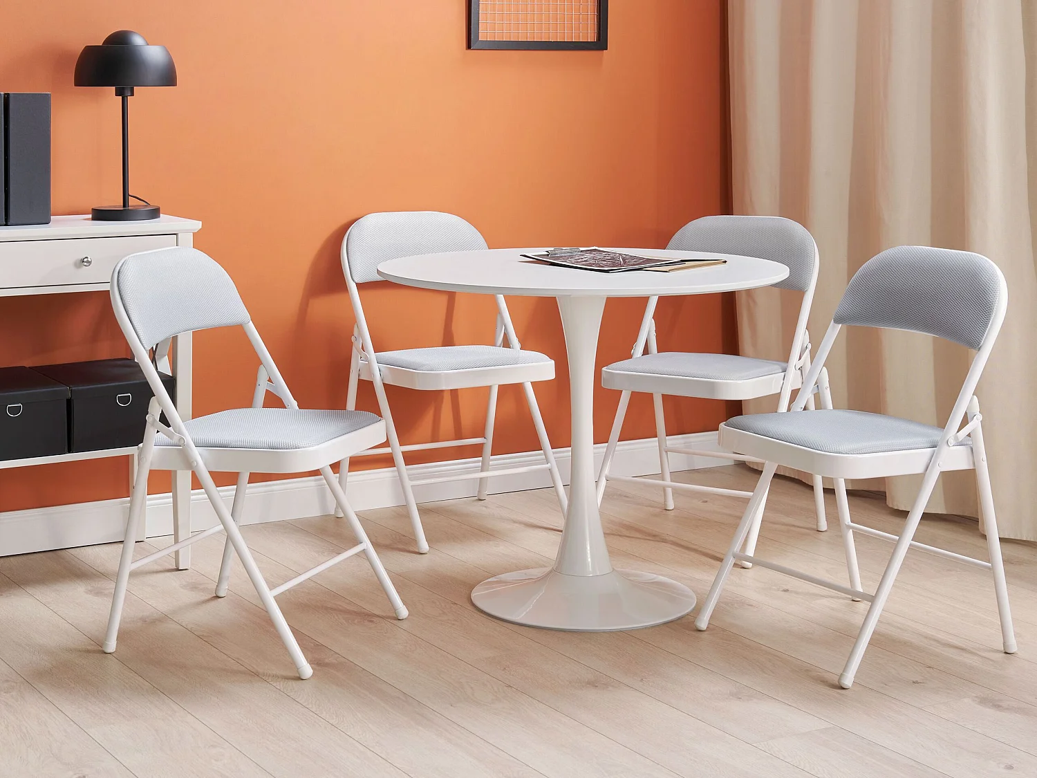 Lot de 4 chaises pliantes SPARKS Gris clair