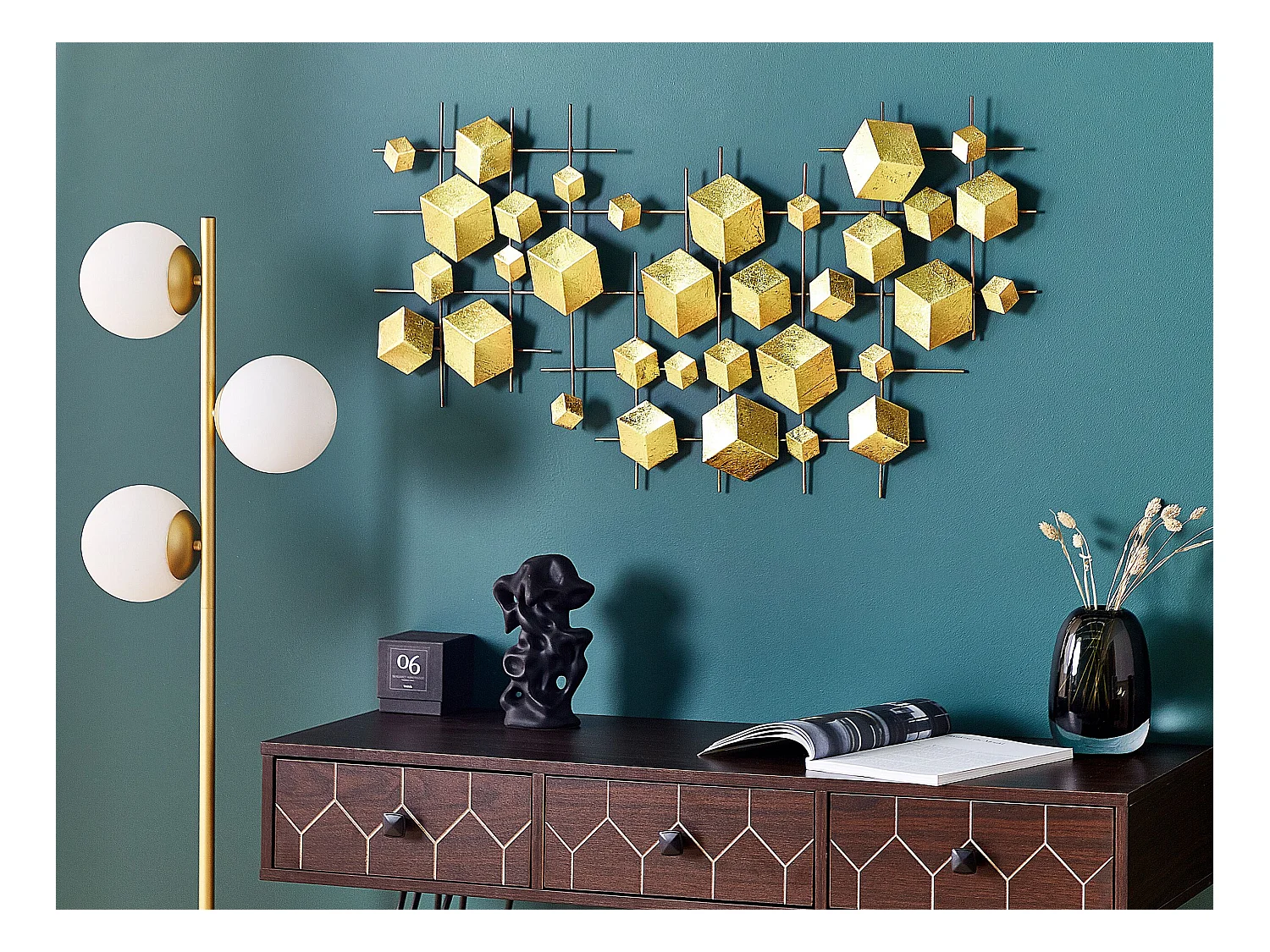 Décoration murale FLEROVIUM Métal 45 cm Doré
