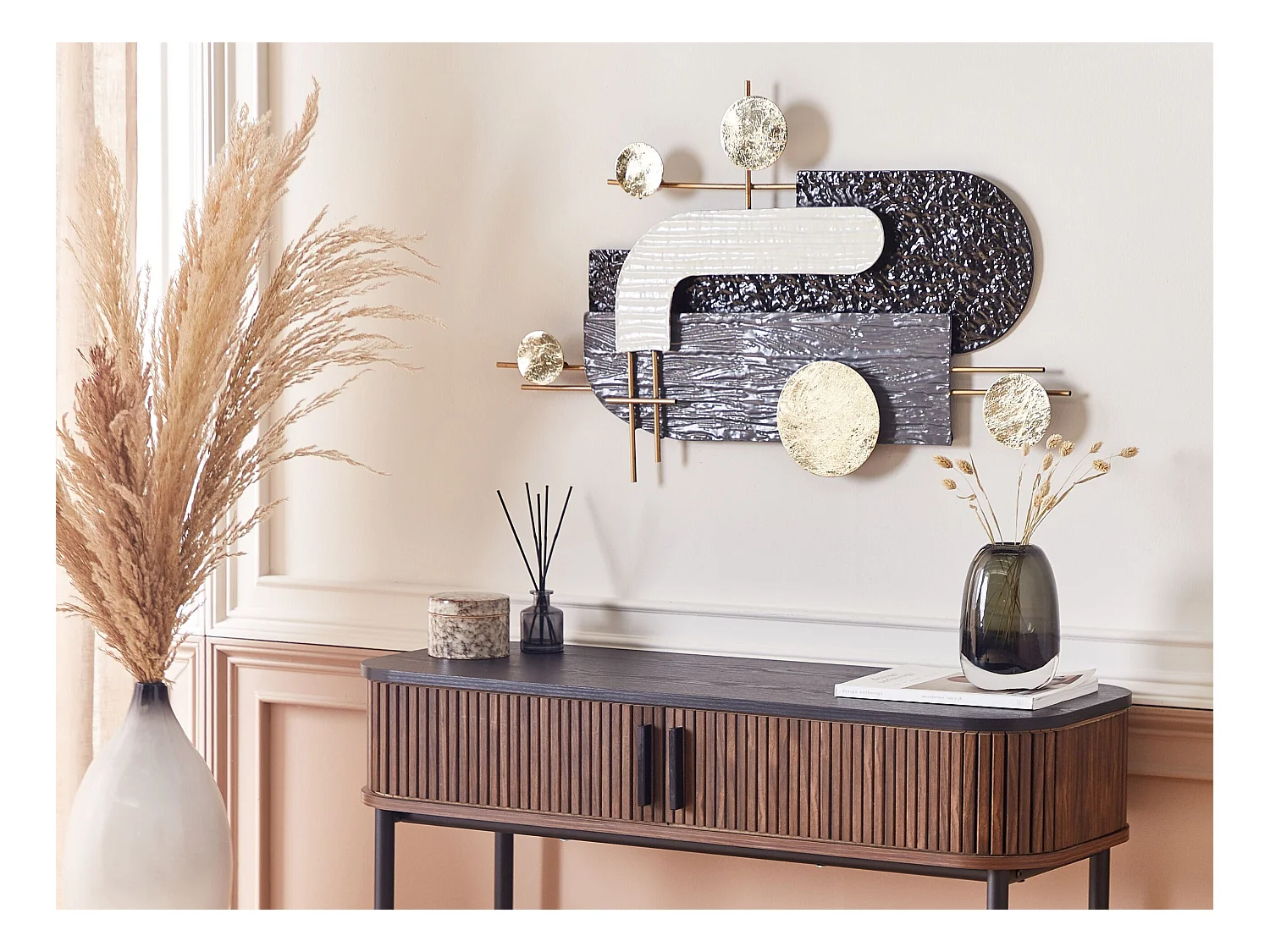 Décoration murale LUTETIUM Métal 55 cm Noir