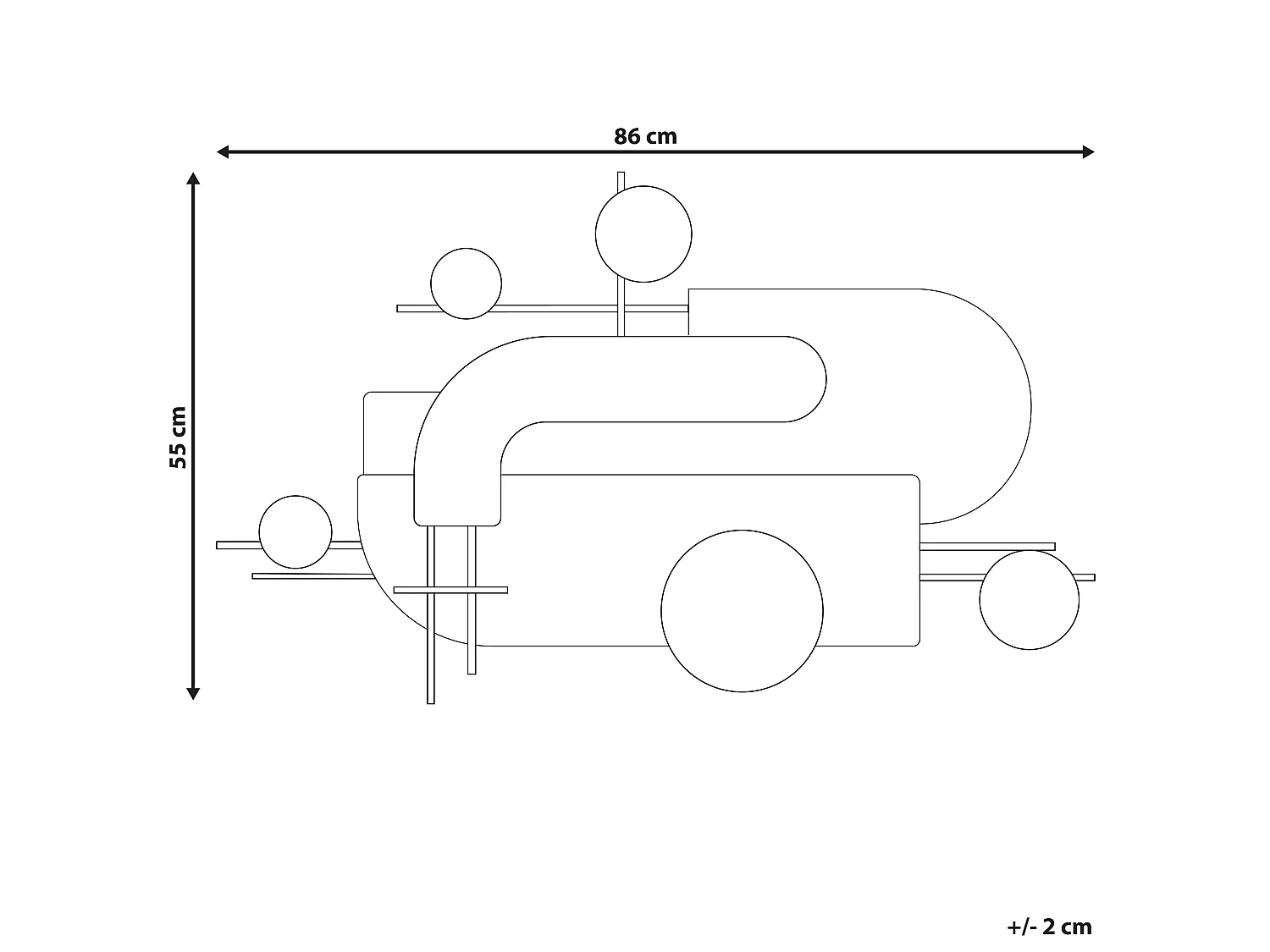 Decoração de parede LUTETIUM Metal 55 cm Preto