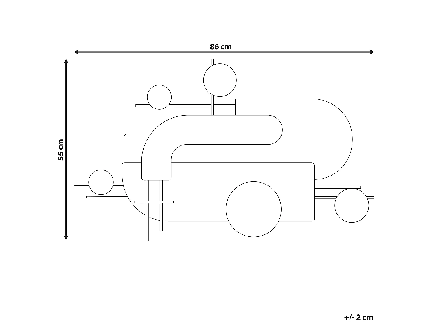 Decoración de pared LUTETIUM Metal 55 cm Negro