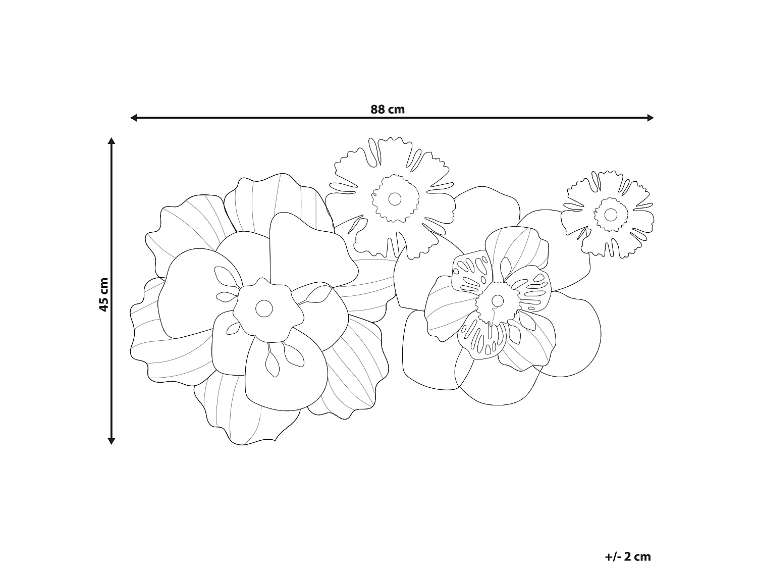 Decoração de parede Flor SCANDIUM Metal 45 cm Vermelho