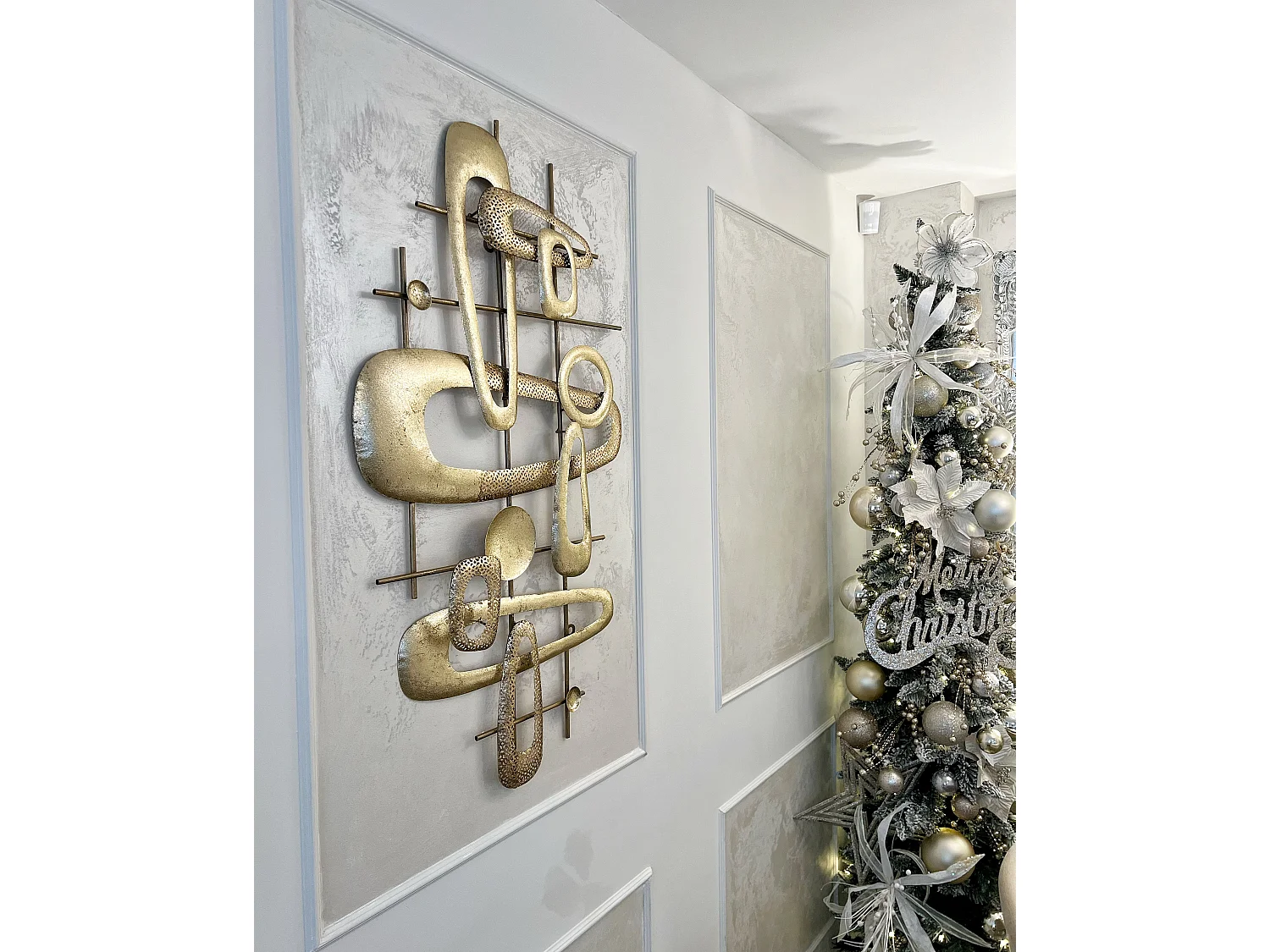 Wandobjekt MANGANESE Metall 50 cm Gold