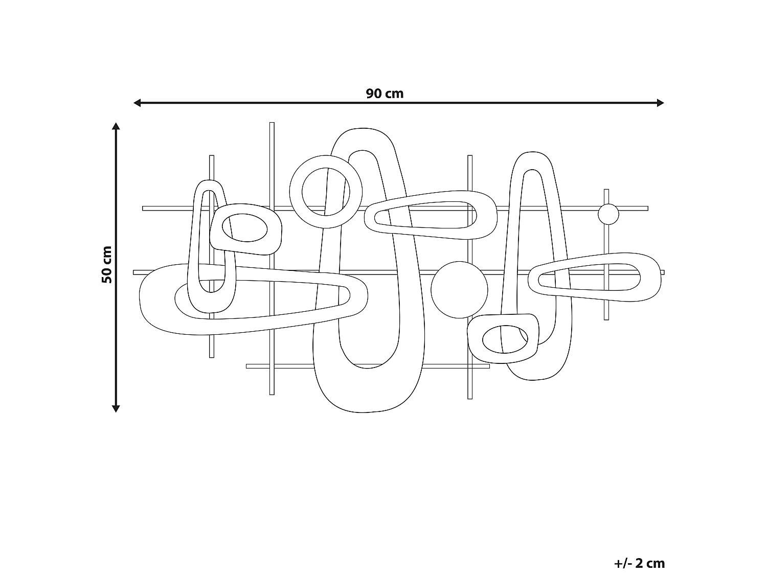 Wandobjekt MANGANESE Metall 50 cm Gold