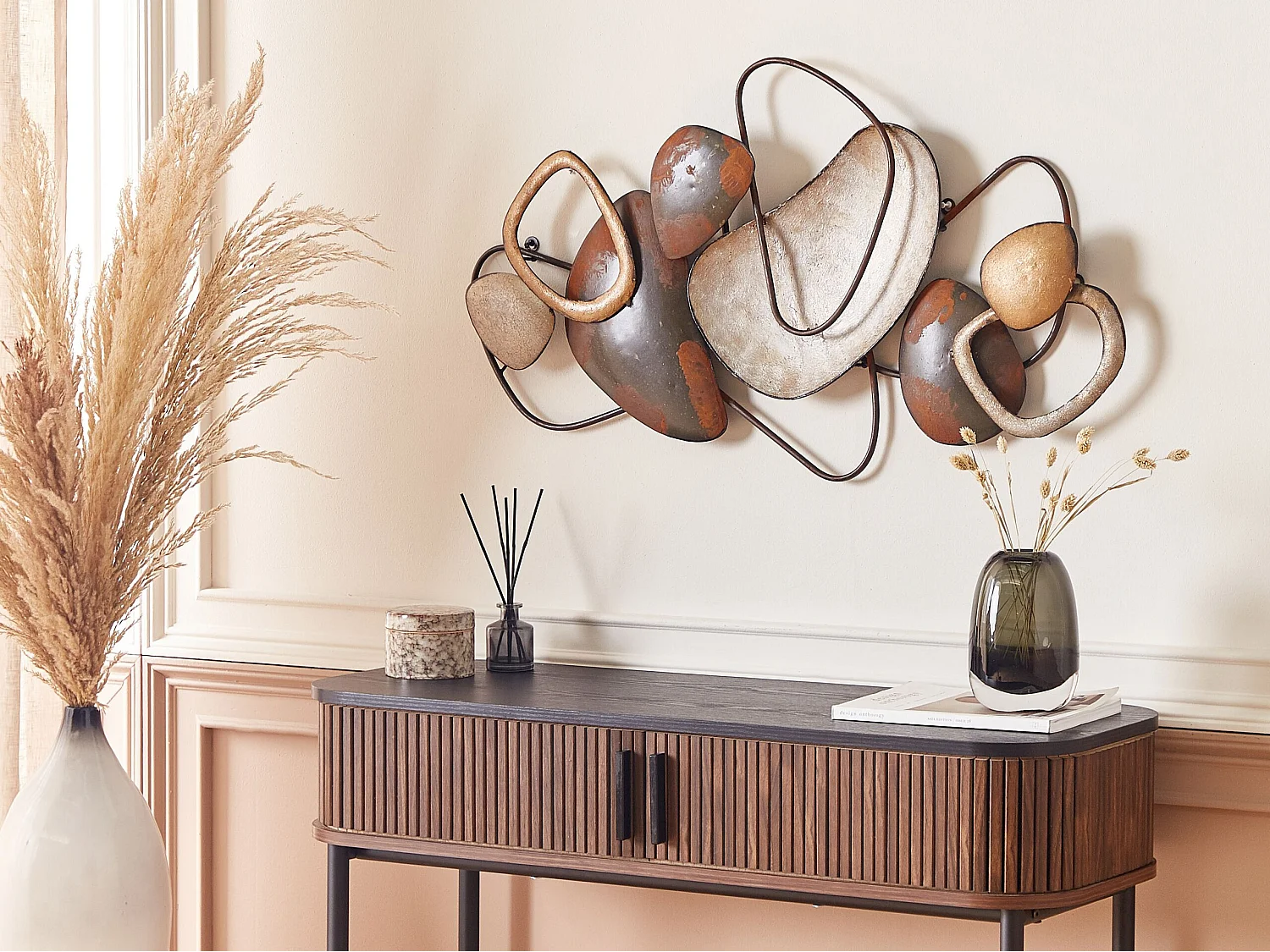 Decoração de parede COBALT Metal 50 cm Castanho