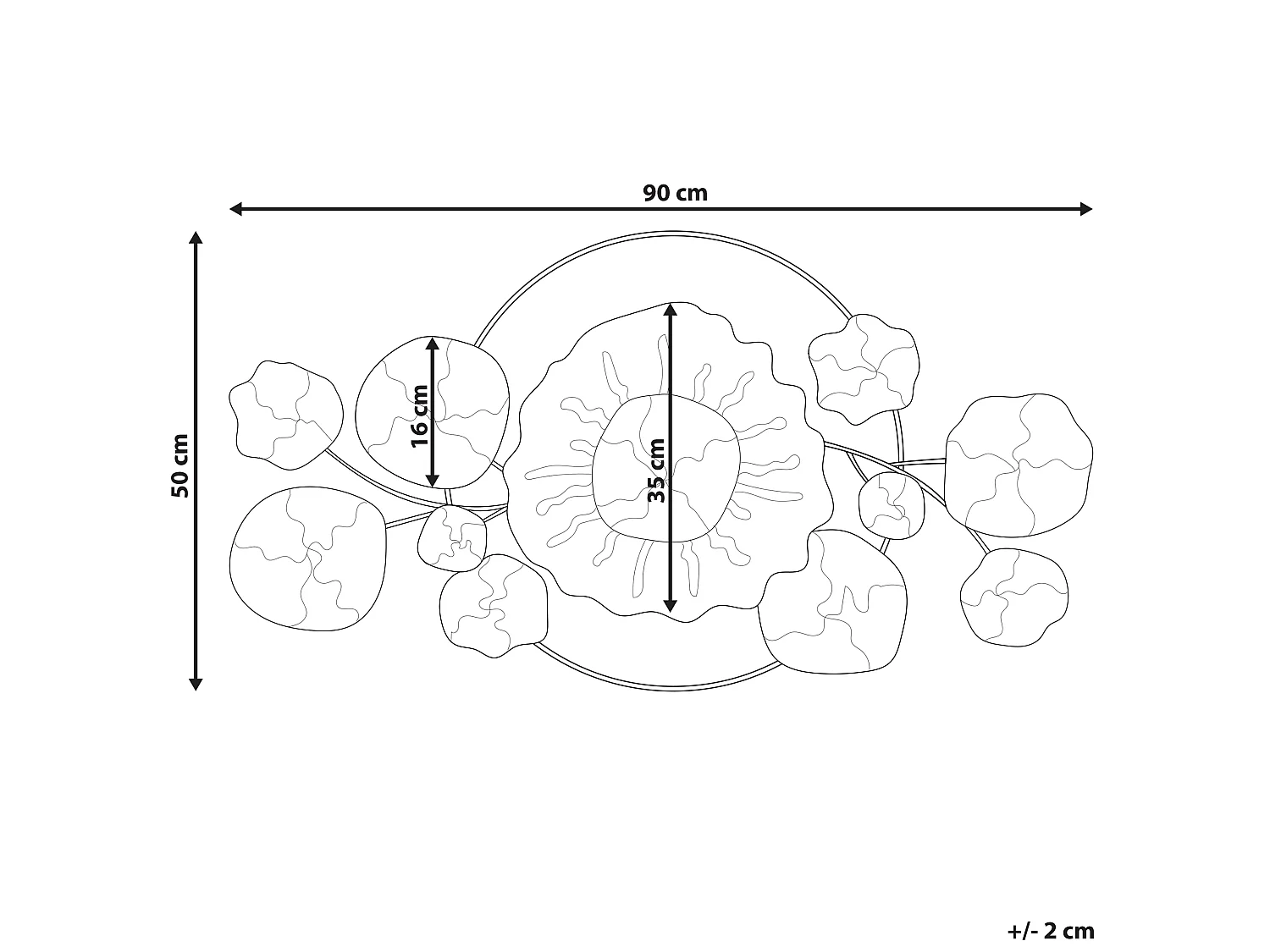Decoración de pared CHROMIUM Metal 50 cm Rojo