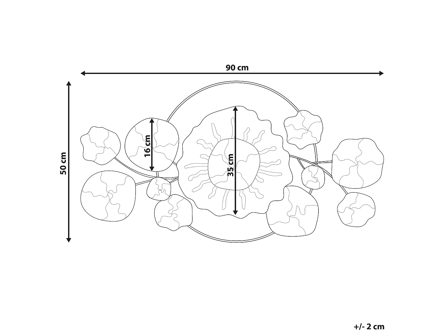 Wanddecoratie CHROMIUM Metaal 50 cm Rood
