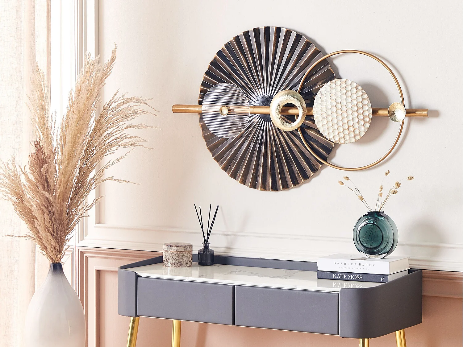 Dekoracja ścienna RUTHENIUM Metal 59 cm Czarny