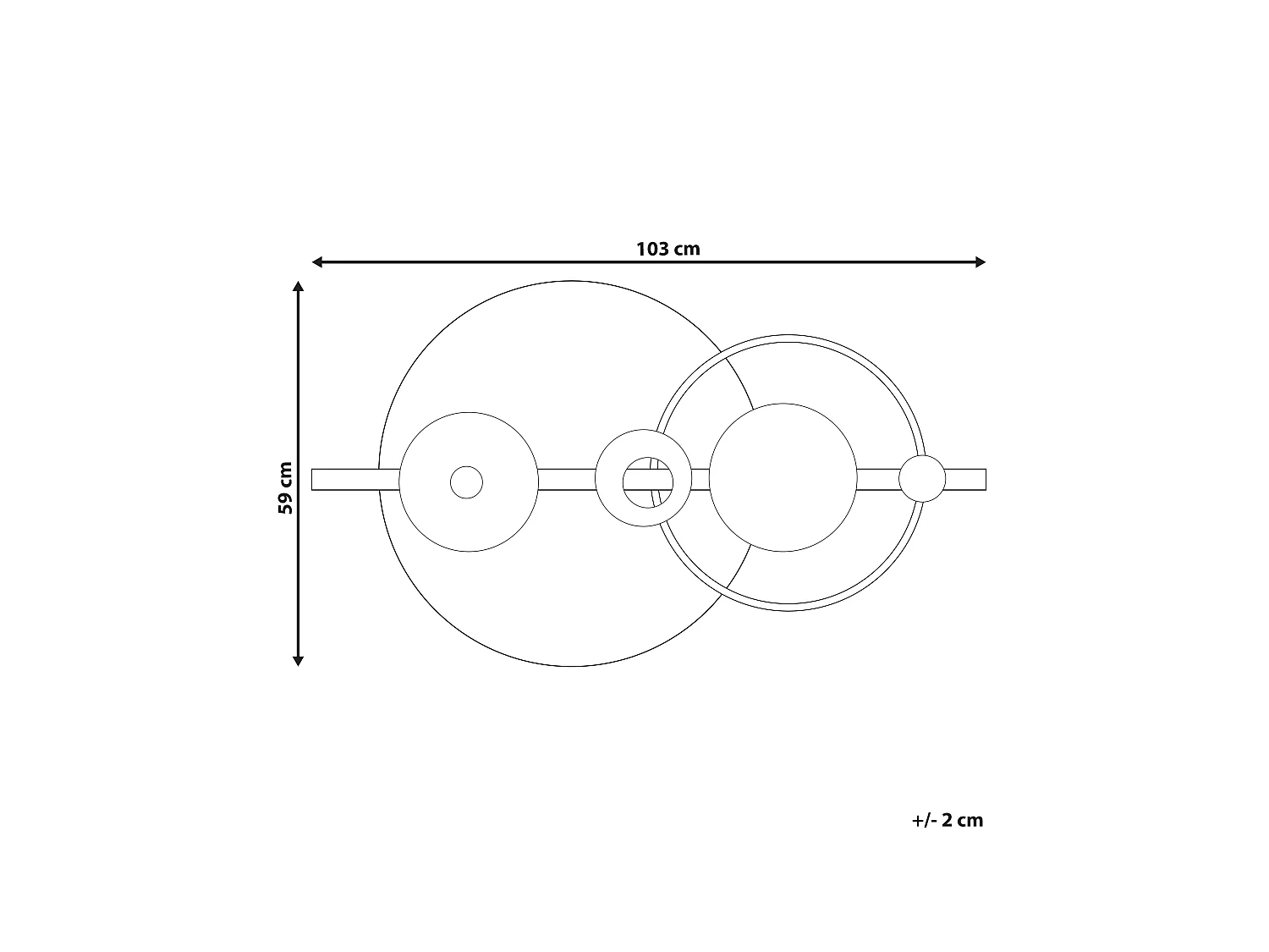 Wanddecoratie RUTHENIUM Metaal 59 cm Zwart