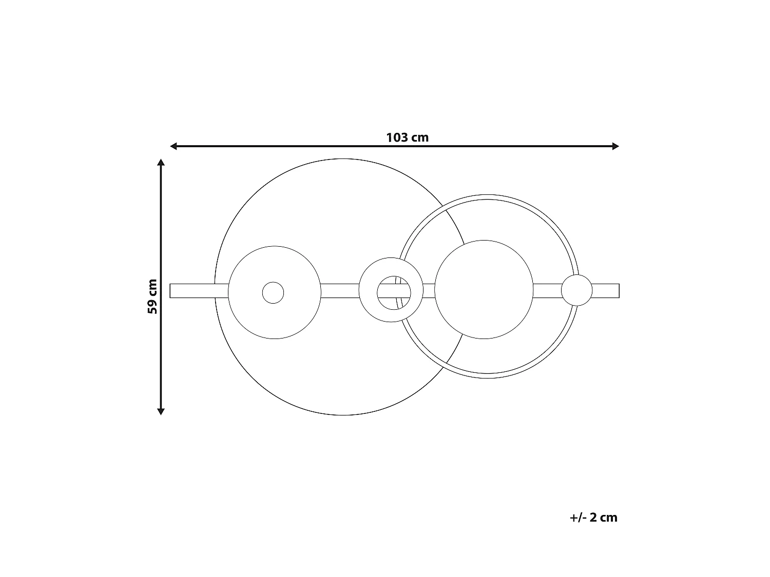 Wanddecoratie RUTHENIUM Metaal 59 cm Zwart