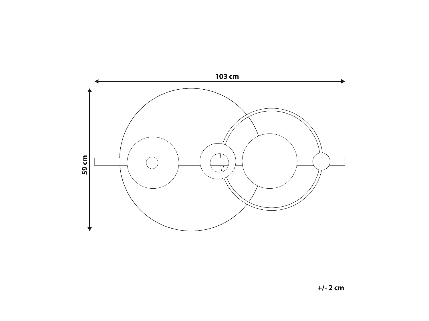 Décoration murale RUTHENIUM Métal 59 cm Noir