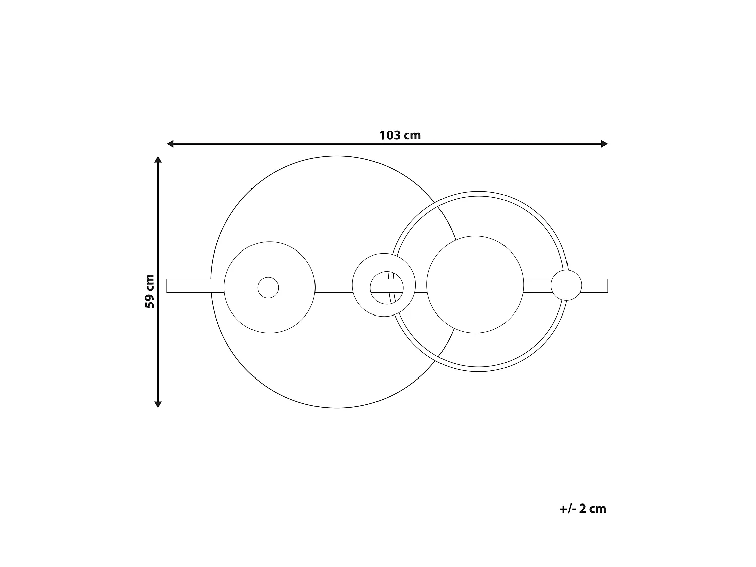 Dekoracja ścienna RUTHENIUM Metal 59 cm Czarny