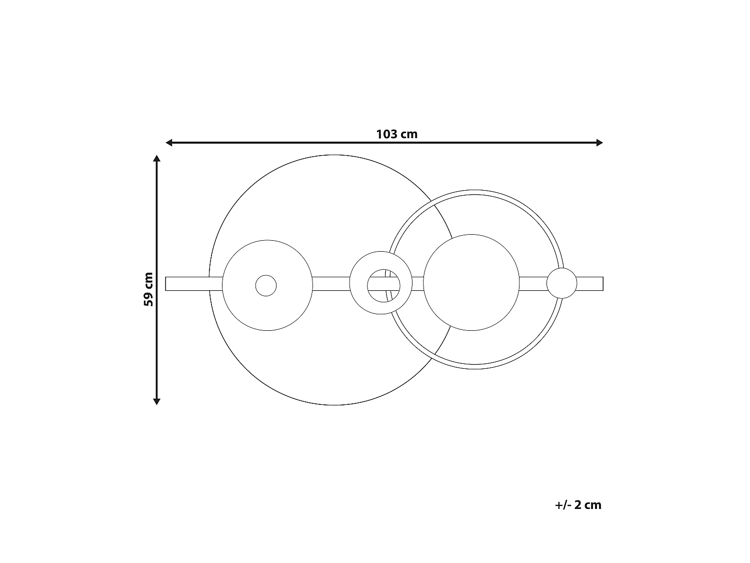 Dekoracja ścienna RUTHENIUM Metal 59 cm Czarny