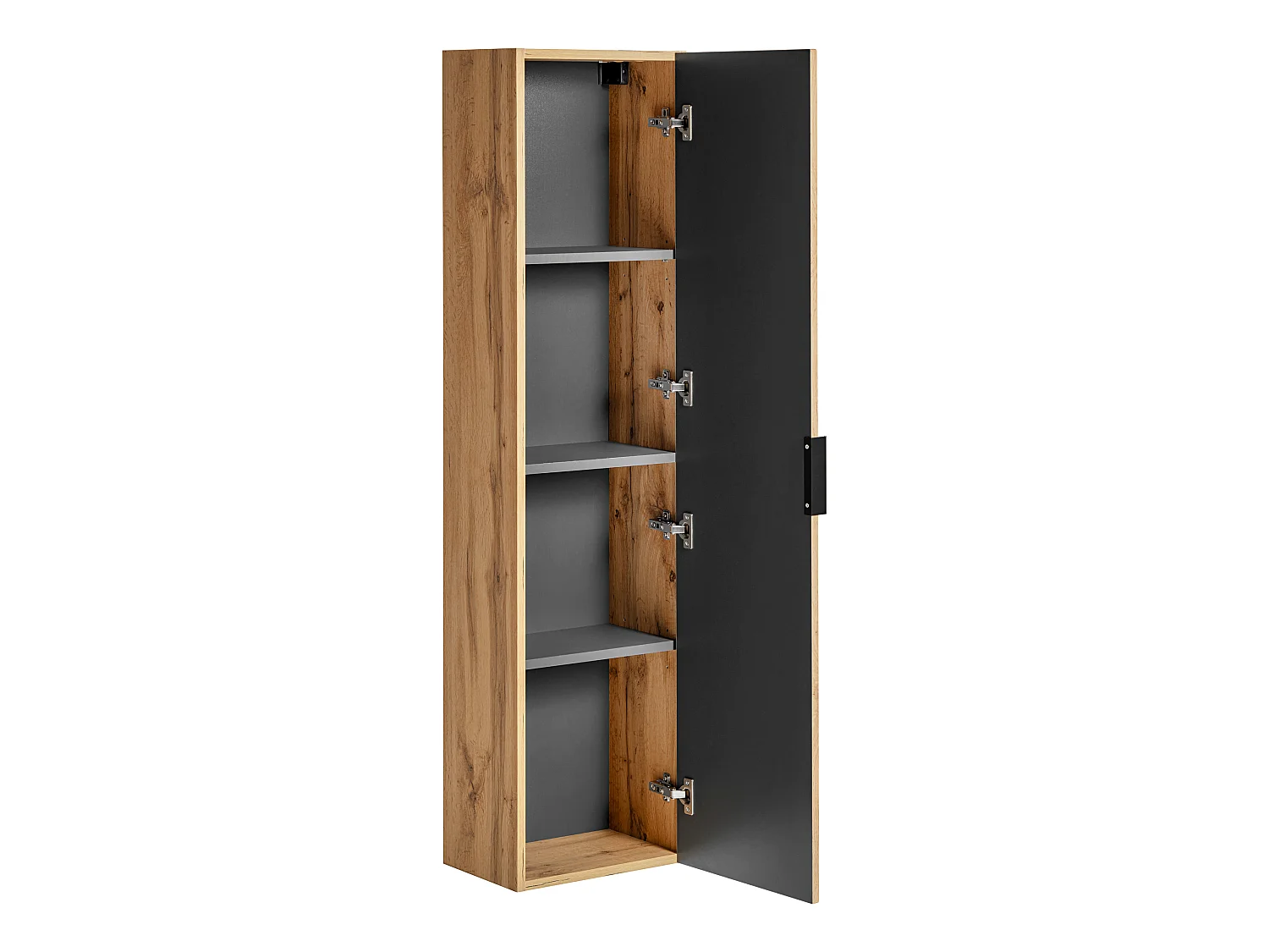 Bathroom Wall Cabinet Tall Slim Storage Unit Oak Ribbed Tallboy Floating Furniture Adel