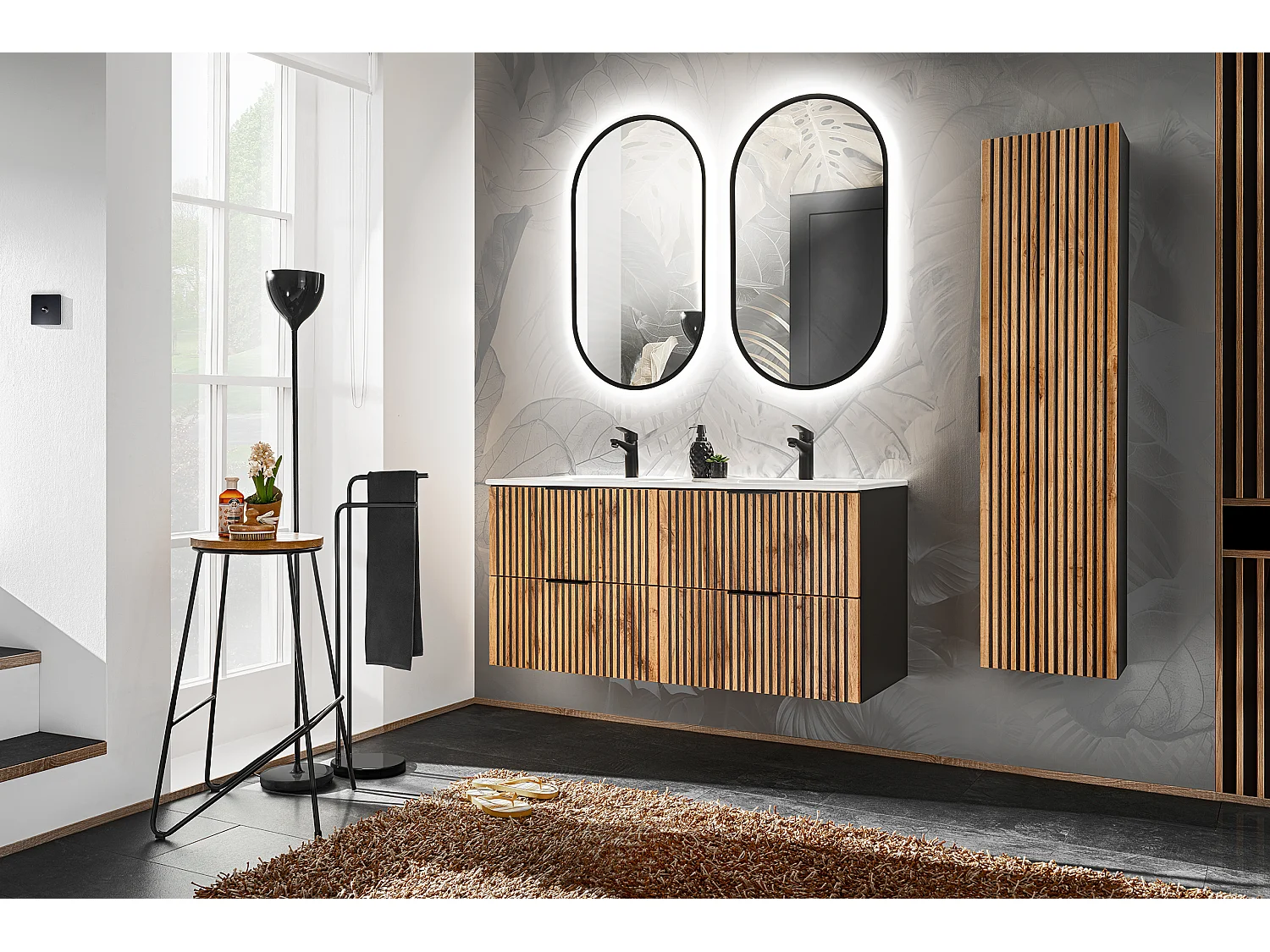 Gaia Wood en Zwart 1-deurs bovenkastje