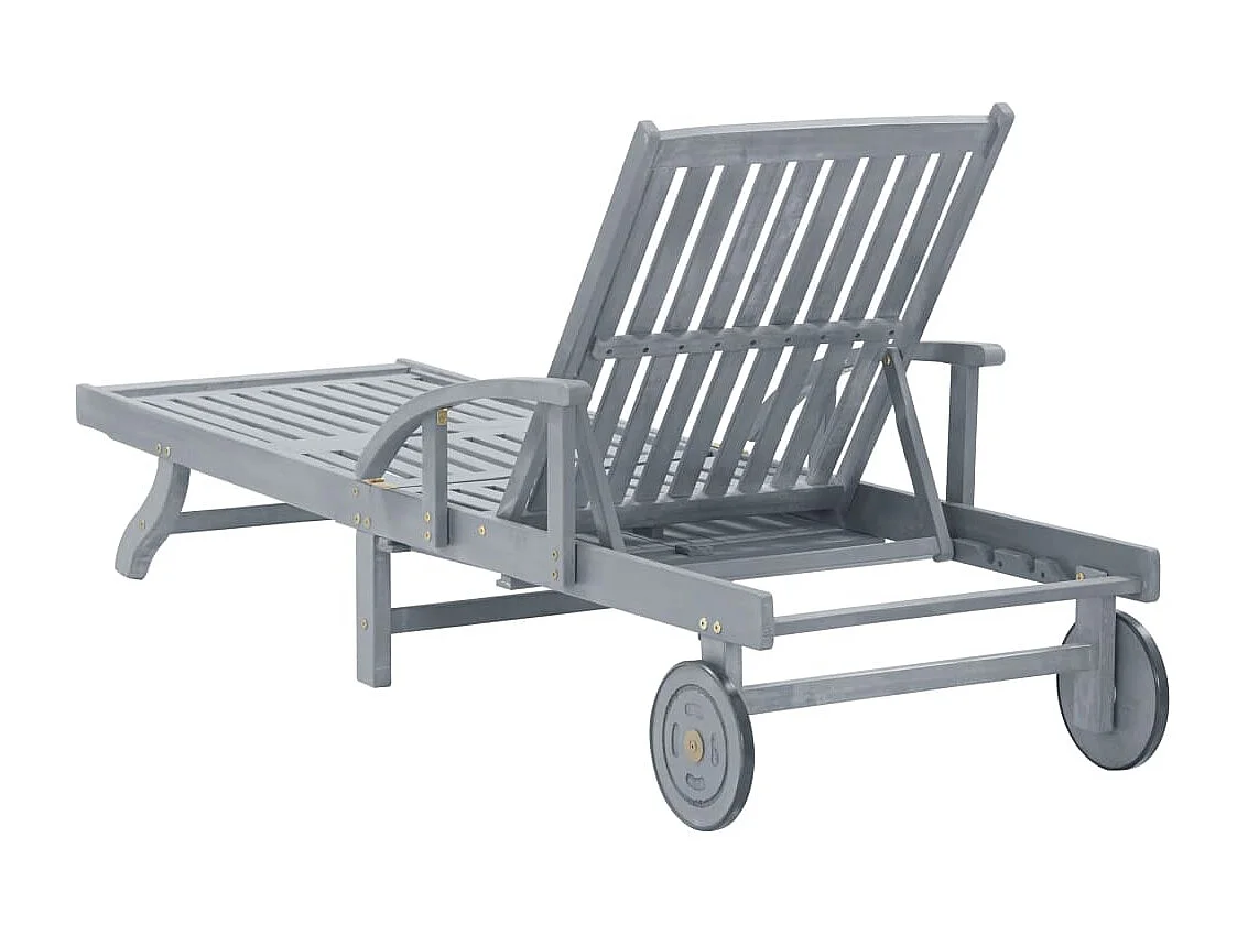 Sdraio sedia a sdraio prendisole lettino da giardino terrazza mobili da esterno legno massello di acacia grigio 02_0012776