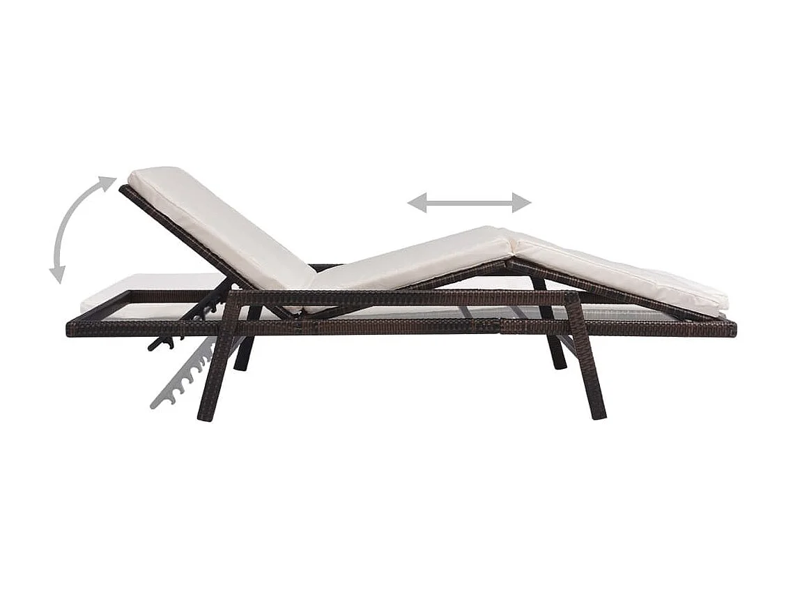 Transat chaise longue bain résine marron 196 x 71 x 39 cm 02_0012517