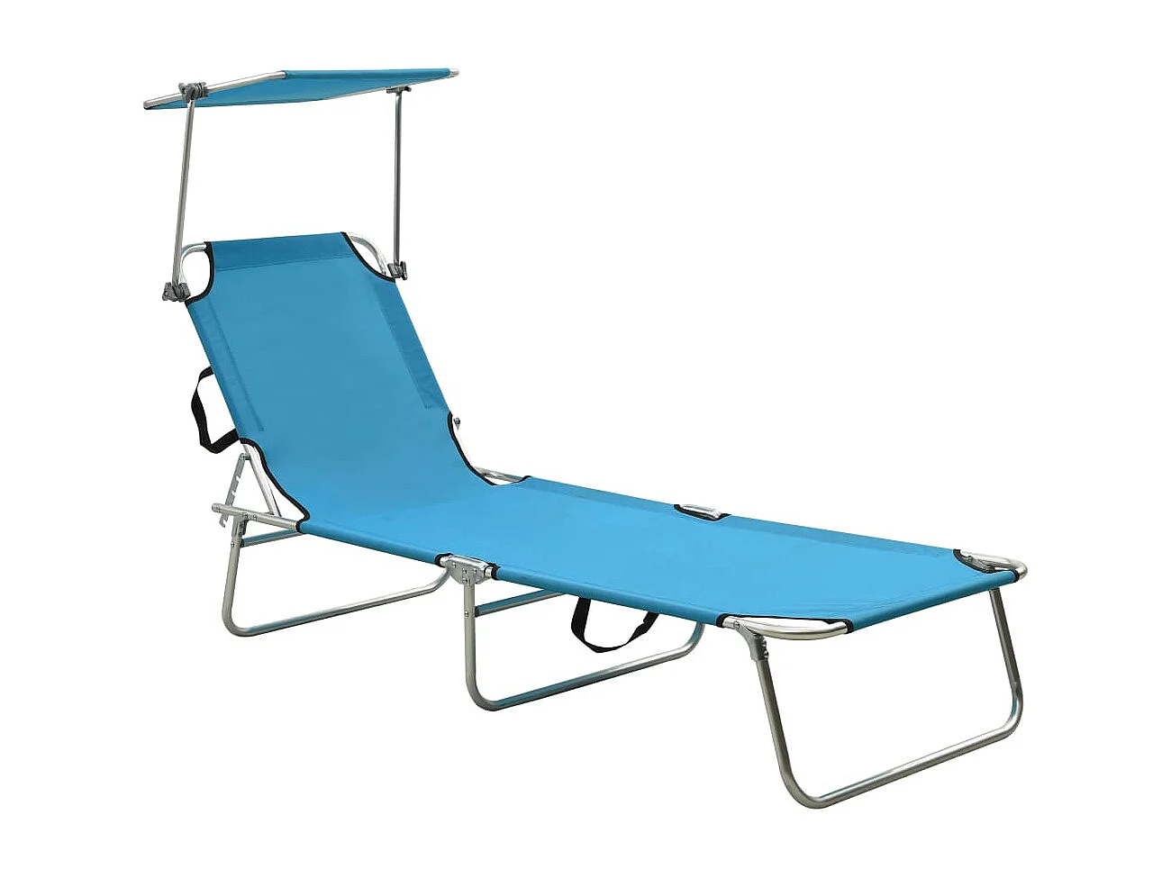 Transat chaise longue bain aluminium bleue 187 x 57.5 x 27 cm 02_0012822