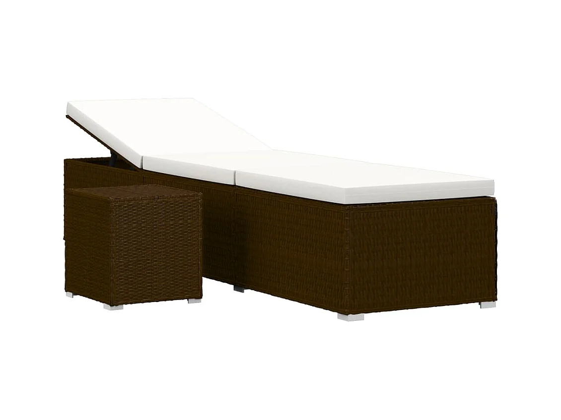 Transat chaise longue bain résine marron 195 x 60 x 31 cm 02_0012456