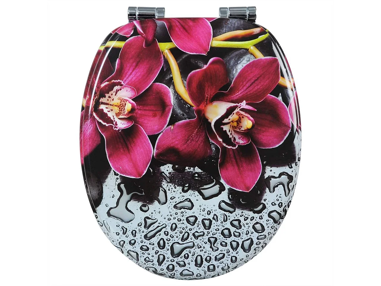 Tapa de inodoro tapa de inodoro en MDF con cierre suave bastante rojo 19_0000712