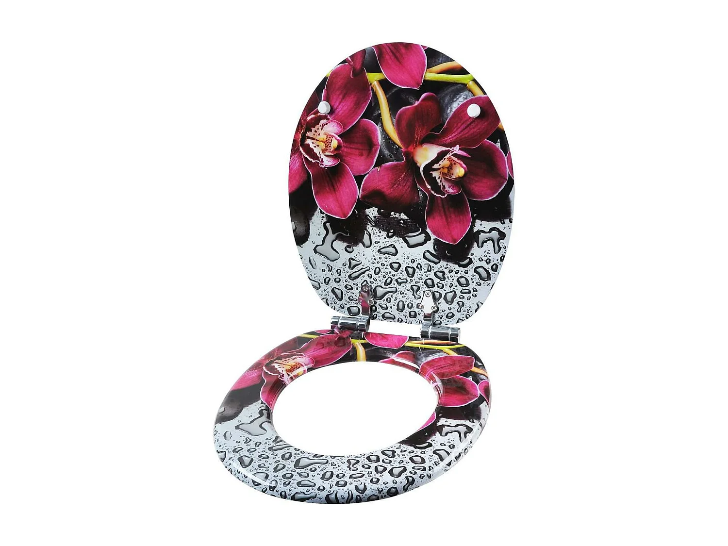 Tapa de inodoro tapa de inodoro en MDF con cierre suave bastante rojo 19_0000712