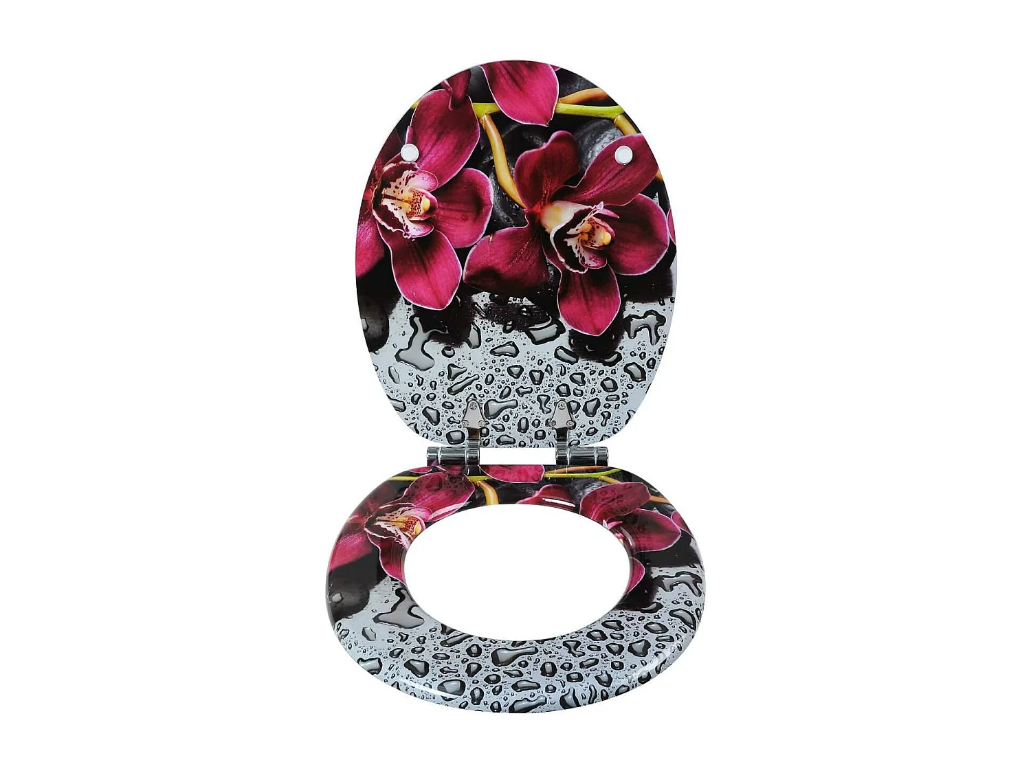 Tapa de inodoro tapa de inodoro en MDF con cierre suave bastante rojo 19_0000712