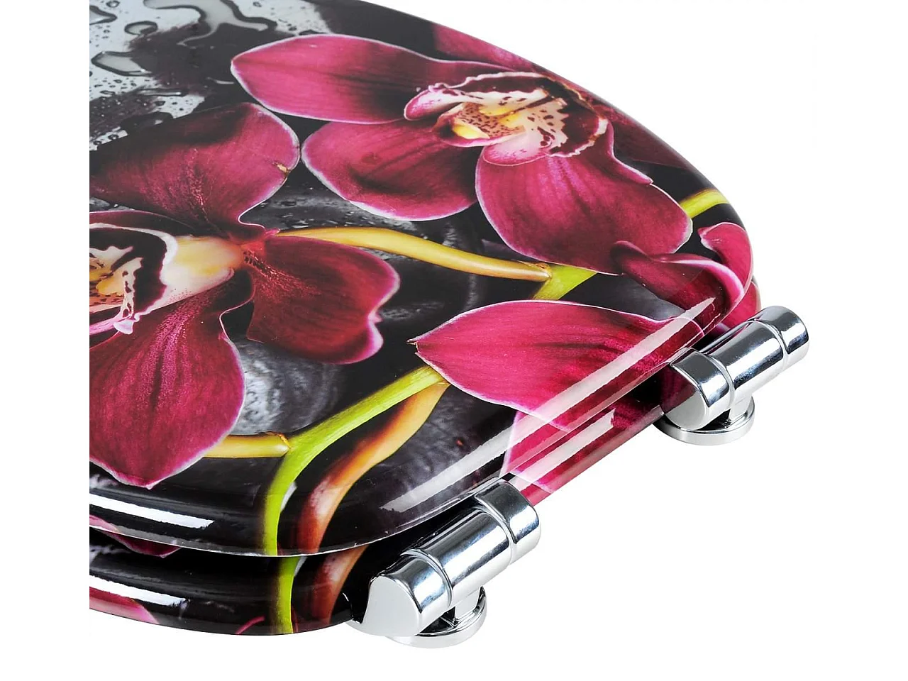 Tapa de inodoro tapa de inodoro en MDF con cierre suave bastante rojo 19_0000712