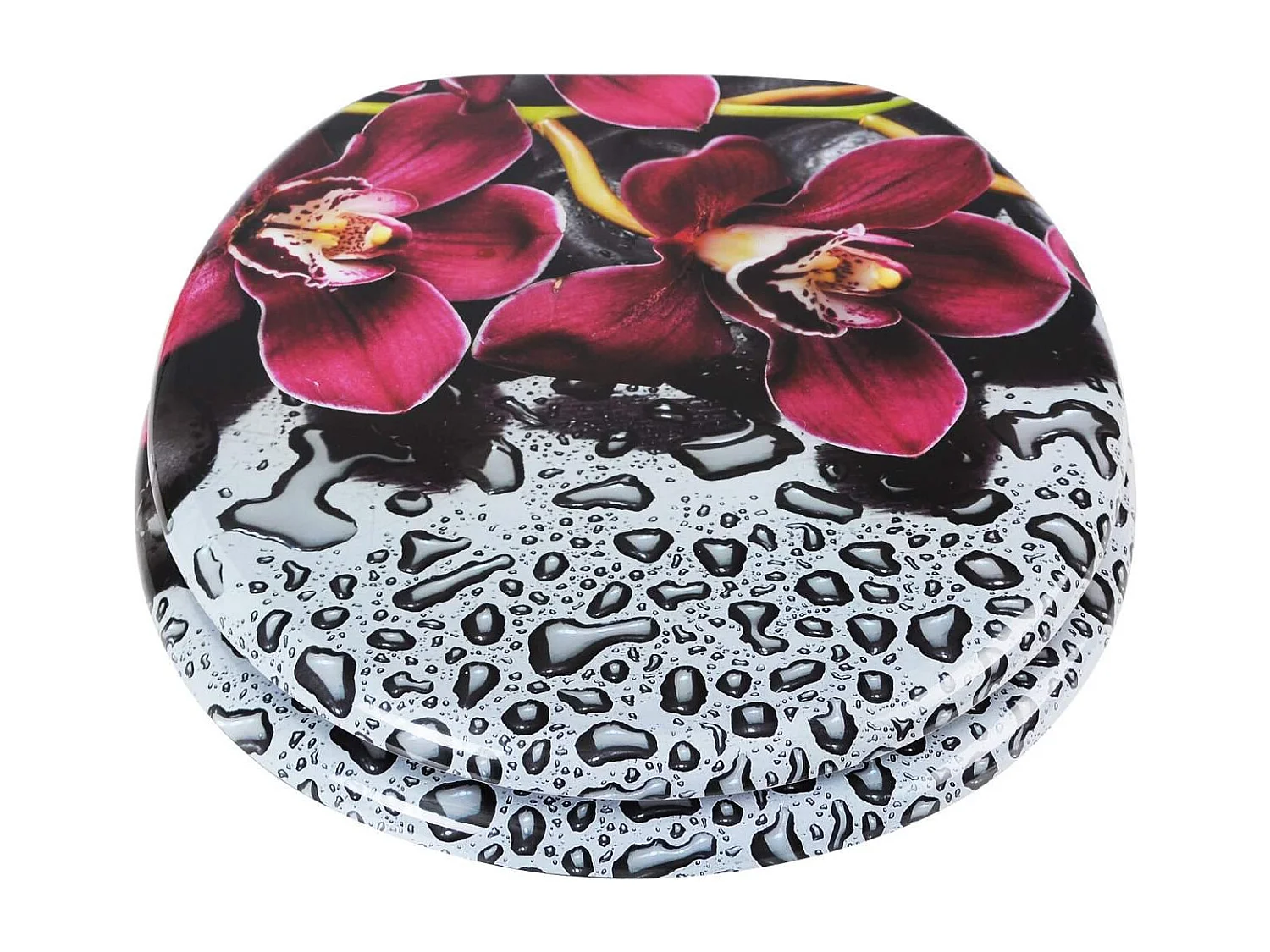 Tapa de inodoro tapa de inodoro en MDF con cierre suave bastante rojo 19_0000712