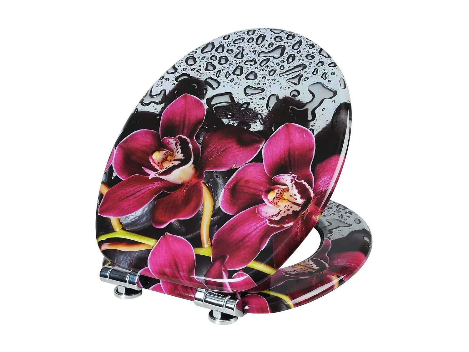 Tapa de inodoro tapa de inodoro en MDF con cierre suave bastante rojo 19_0000712