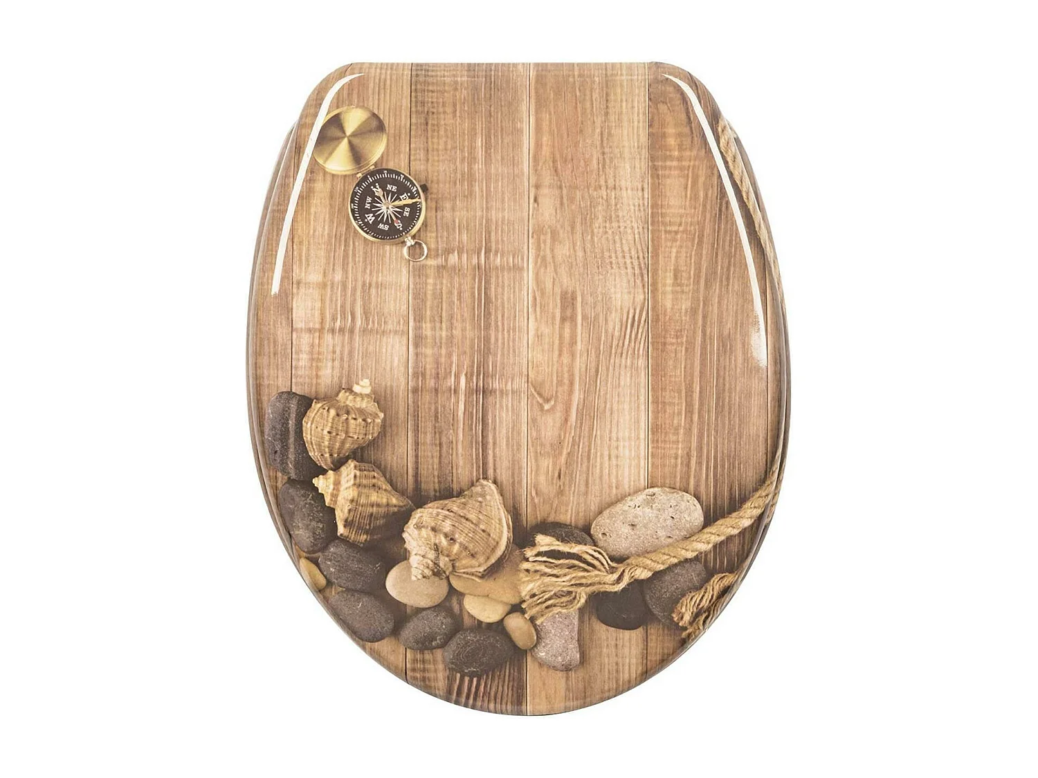 Asiento de inodoro Tapa de inodoro con bisagras ajustable y cierre suave para baño familiar 19_0000645