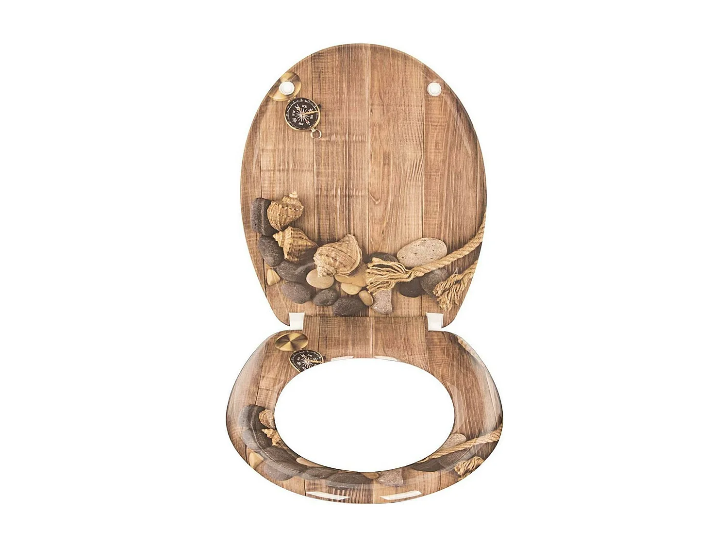 Asiento de inodoro Tapa de inodoro con bisagras ajustable y cierre suave para baño familiar 19_0000645