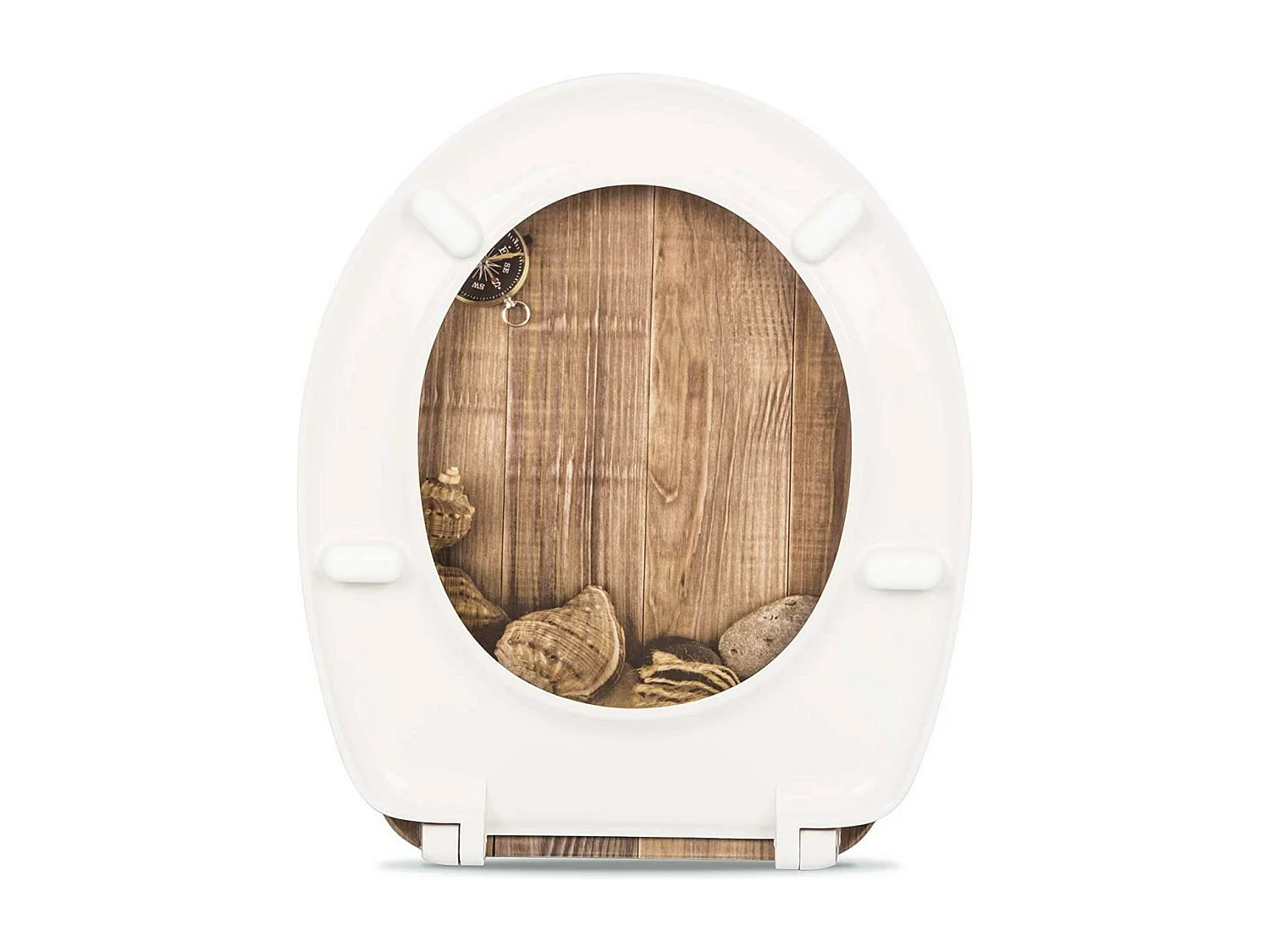 Asiento de inodoro Tapa de inodoro con bisagras ajustable y cierre suave para baño familiar 19_0000645