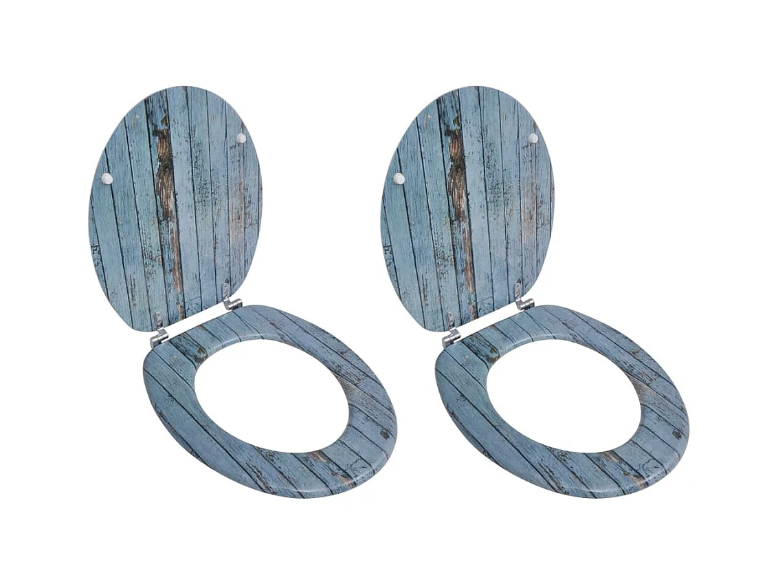 Set di due sedili copriwater con rivestimento in MDF Legno vecchio 02_0002950