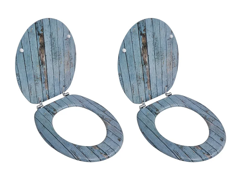 Set di due sedili copriwater con rivestimento in MDF Legno vecchio 02_0002950