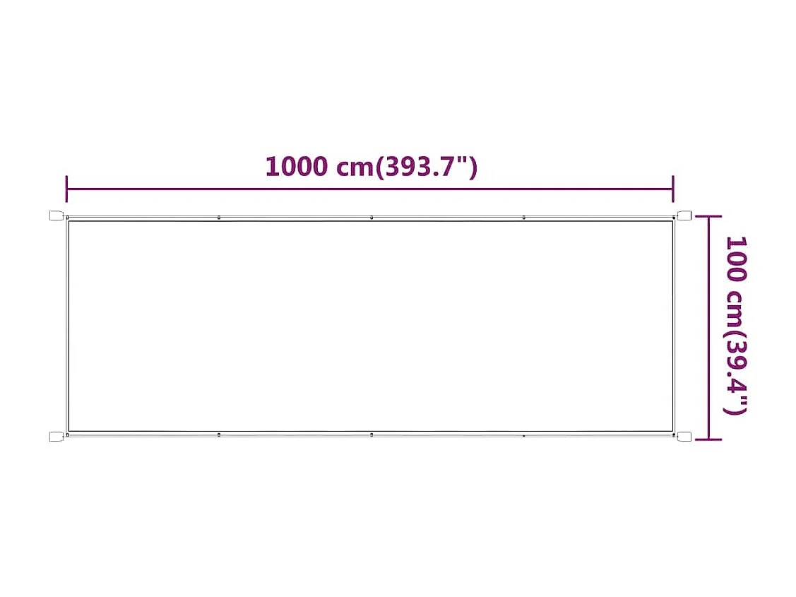 Auvent vertical 100x1000 cm tissu blanche 1000 x 100 x 100 cm 02_0007553