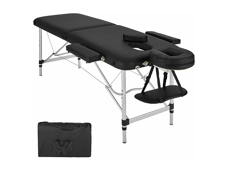 Table de massage Pliante aluminium noire 90 x 16 x 60 cm 2008135