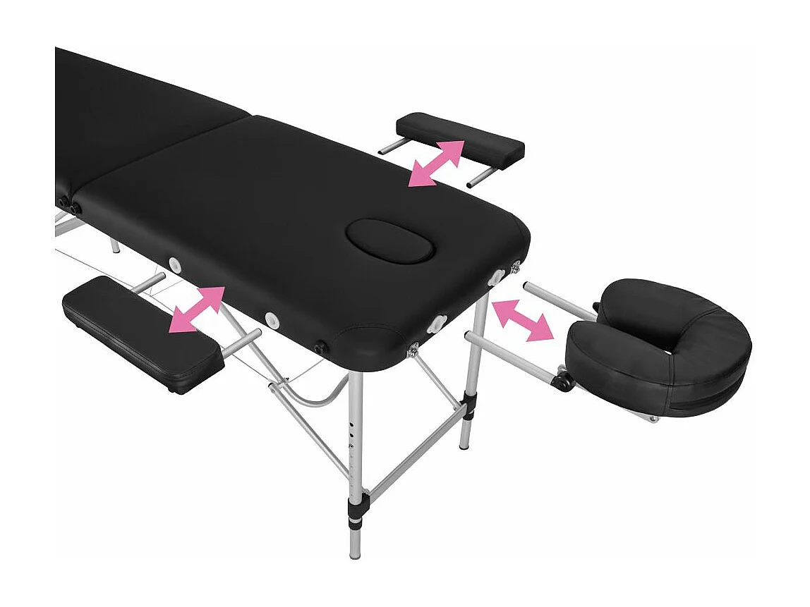 Table de massage Pliante aluminium noire 90 x 16 x 60 cm 2008135