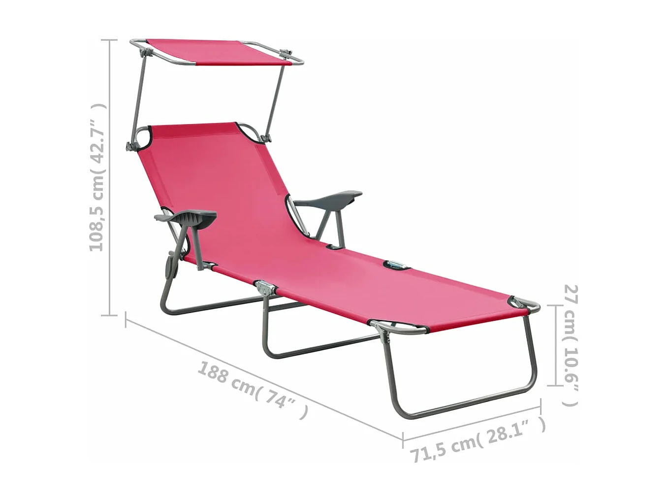 Transat chaise longue bain 188 x 71.5 x 27 cm 02_0012268