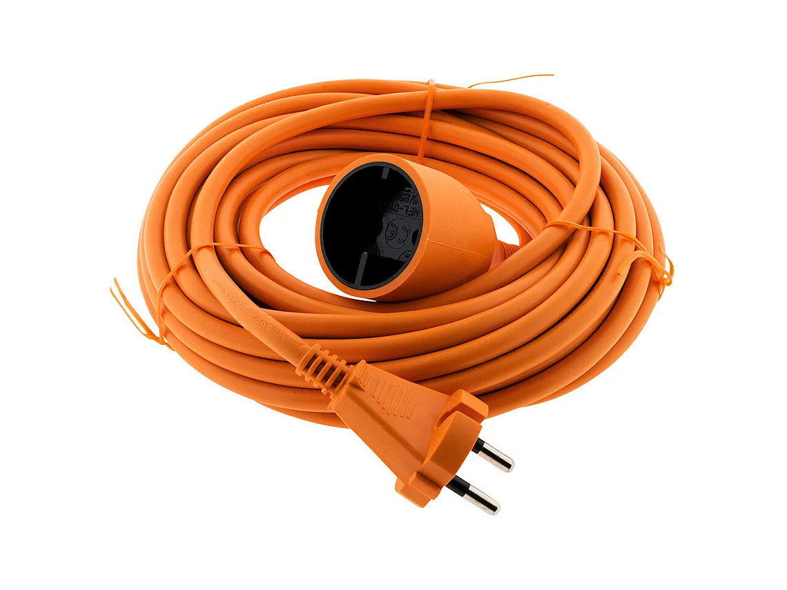 Prolongateur sans terre obturateur 16A - 10m - Orange - Zenitech
