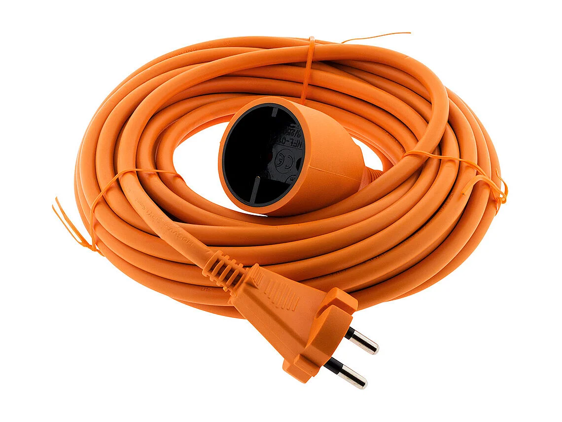 Ogródkowe przedłużacze elektryczne 10m 16A HO5VV-F 2x1,5mm² - Pomarańczowe Zenitech