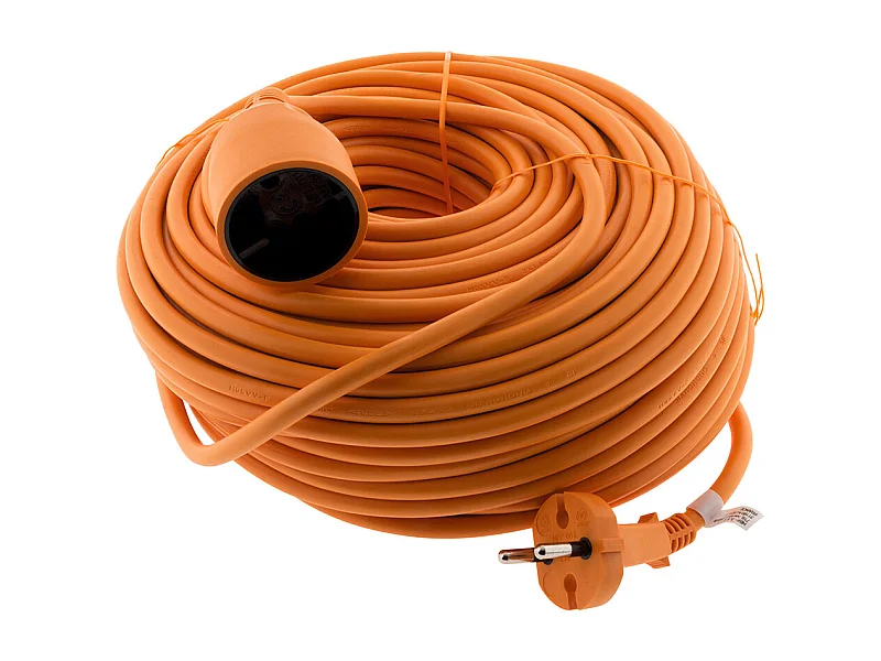 16A HO5VV-F 2x1,5mm² 40m Erdungsloses Verlängerungskabel - Orange - Zenitech