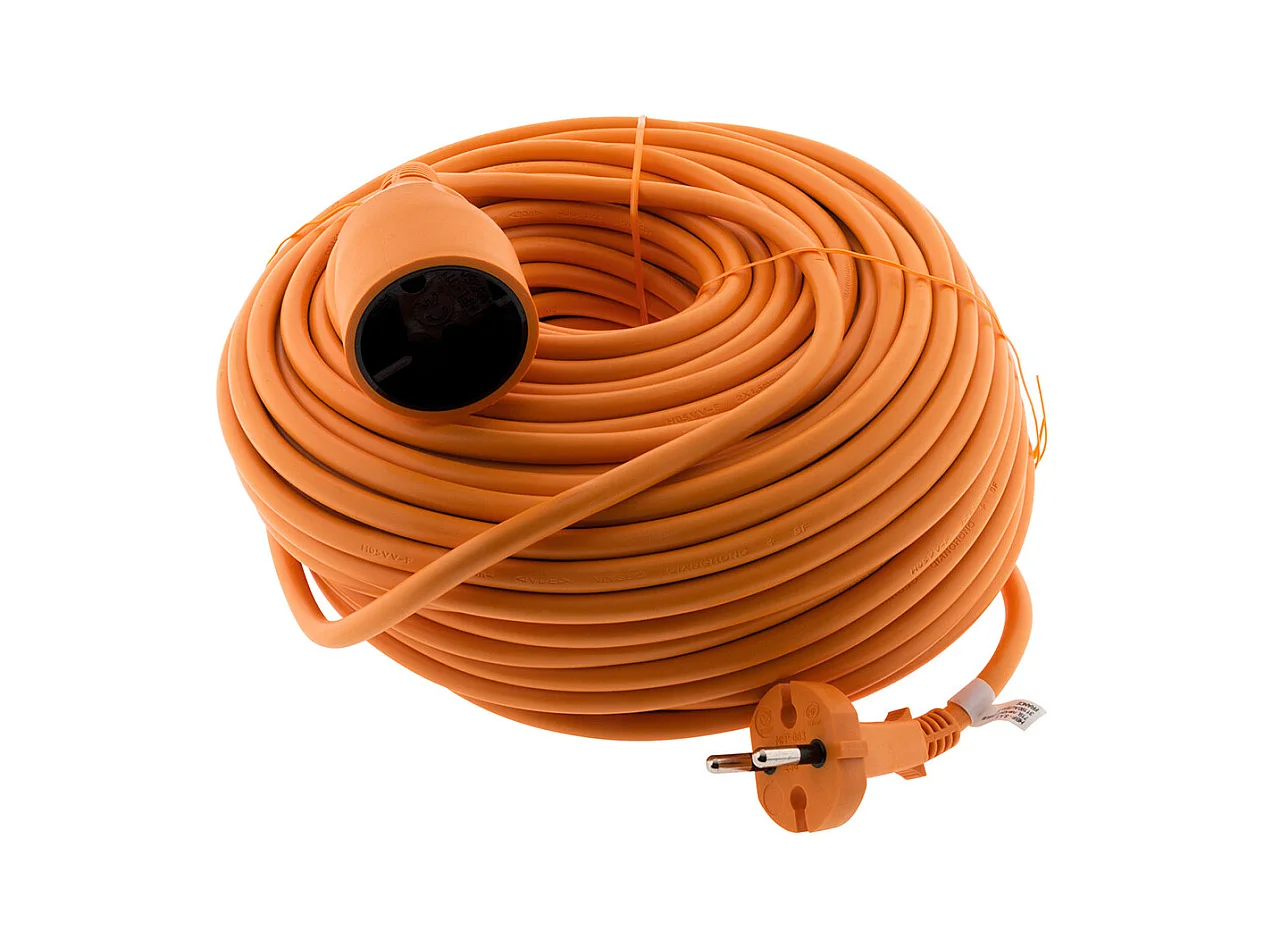 Prolongateur sans terre 16A HO5VV-F 2x1,5mm² 40m - Orange - Zenitech