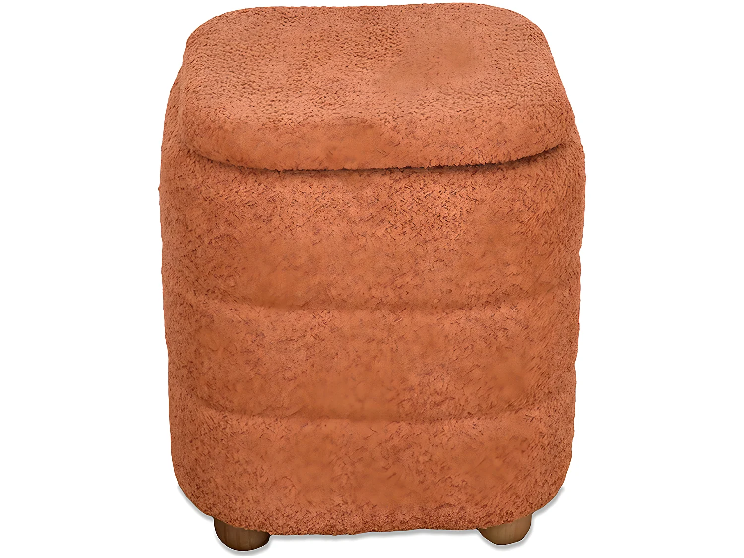 Puff con almacenaje 42cm con tela rizada de color caldero nube