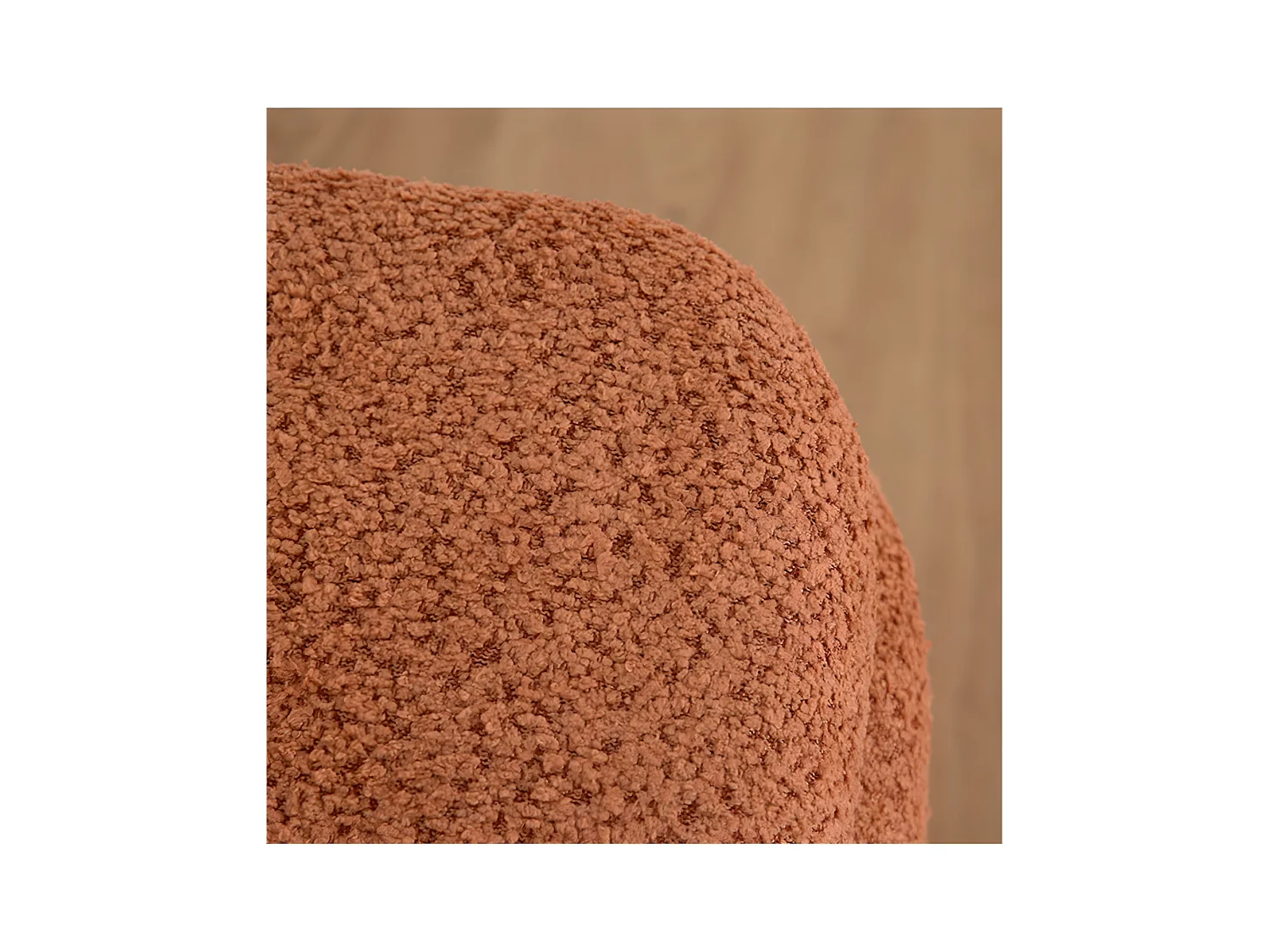 Puff con almacenaje 42cm con tela rizada de color caldero nube