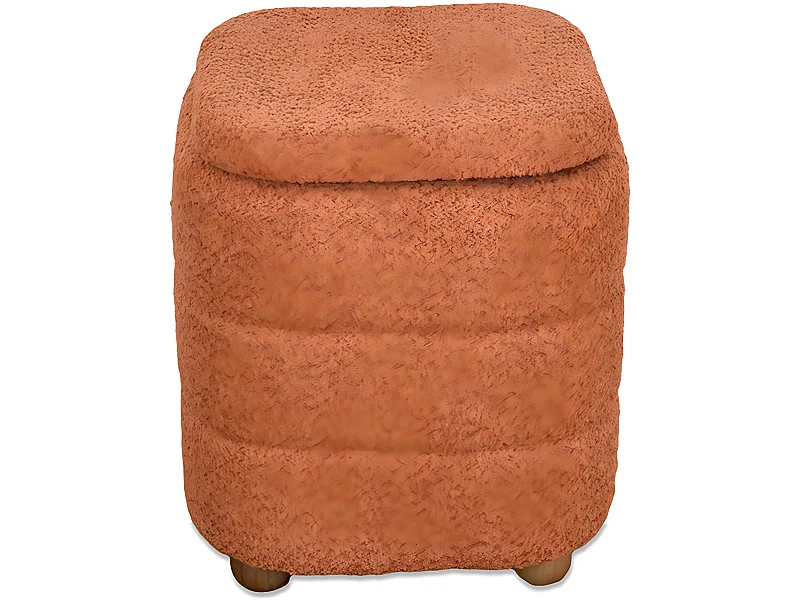 Puff con almacenaje 42cm con tela rizada de color caldero nube