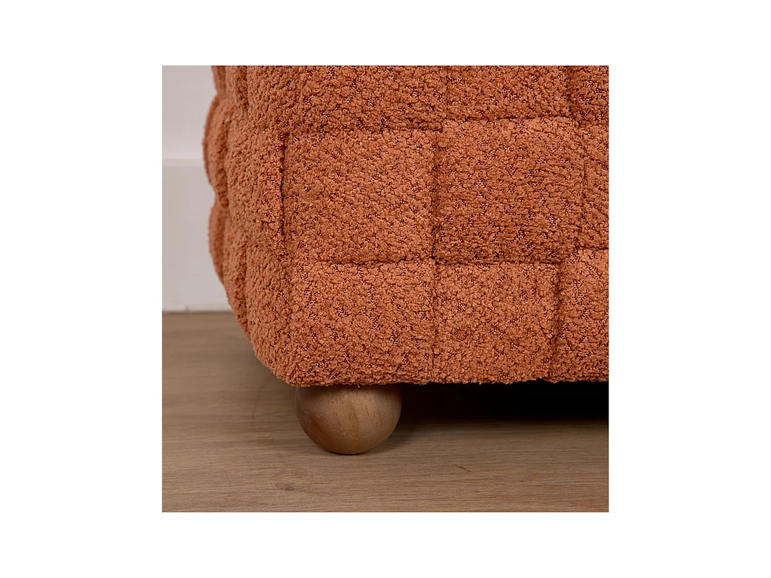 Juego de 2 puff cuadrados, con almacenaje y tela rizada en color caldero 44/35cm luna